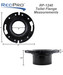 Black RV toilet flange measurements.