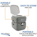 Durable plastic composite. Easy to store and use. Portable toilet for multiple applications.