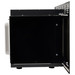 0.9 cubic foot black RV microwave side profile.