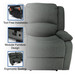 RecPro Charles 64" Double RV Wall Hugger Recliner Sofa with Console in Cloth