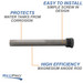 Protects water tanks from corrosion. Easy to install simple screw in design. High efficiency magnesium anode rod.