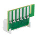 Water heater circuit board adapter with a green circuit board and white plastic.