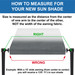 How to measure for your new sun shade. Size is measured as the distance from center of one arm to the center of the other.