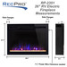 RV electric fireplace measurements.