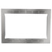 Stainless steel microwave trim kit front view.