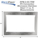 Stainless steel microwave trim kit measurements.