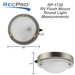 RV 12V Flush Mount Ceiling Light Dome with Switch