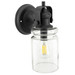 RV 12V Wall Mounted Light with Matte Black Finish and Glass Sconce