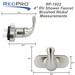 RV brushed nickel diverter faucet measurements.