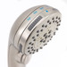 Close up on the shower head settings.
