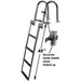 Pontoon 4 Step Heavy Duty 316 SS Dock Ladder w/ Blue LED Step Lights