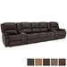 RecPro Charles 142" Wall-Hugger RV Recliner Sofa with Two Center Consoles