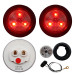 2" Clear/Red Round Light Kit