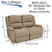 RecPro Charles 58" Double RV Wall Hugger Recliner Sofa in Cloth