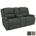 RecPro Charles 70" Double RV Wall Hugger Recliner Sofa with Console in Cloth