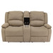 RecPro Charles 67" Double RV Wall Hugger Recliner Sofa with Console in Cloth