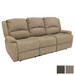 RecPro Charles 80" Triple RV Wall Hugger Recliner Sofa with Drop Down Console in Cloth