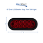6" Oval LED Sealed Stop Turn Tail Light