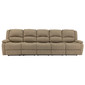 RecPro Charles 124" Wall Hugger RV Recliner Sofa with Three Drop Down Consoles in Cloth