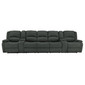 RecPro Charles 142" Wall-Hugger RV Recliner Sofa with Two Center Consoles in Cloth