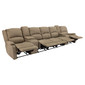 RecPro Charles 148" Wall Hugger RV Recliner Sofa with Three Center Reclining Consoles in Cloth