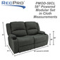 RecPro Charles 58" Powered Double RV Wall Hugger Recliner Sofa RV Loveseat in Cloth