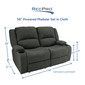 RecPro Charles 58" Powered Double RV Wall Hugger Recliner Sofa RV Loveseat in Cloth