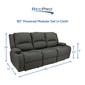 RecPro Charles 80" Powered Triple RV Wall Hugger Recliner Sofa RV Loveseat in Cloth