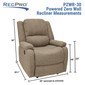 RecPro Charles 30" Powered RV Wall Hugger Recliner in Cloth