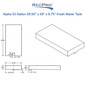 Alpha 53 Gallon 29.50" x 59" x 8.75" Fresh Water Tank VR295975W