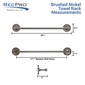 RV brushed nickel towel rack measurements.
