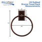 RV oil rubbed bronze hand towel holder measurements.