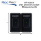 Black RV 12V double touch dimmer switch measurements.