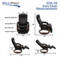 RecPro Nash 28" RV Euro Chair Recliner in Black RV Furniture