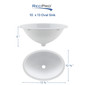 RV oval white sink measurements.