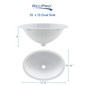 RV oval white sink measurements.