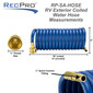 RV Exterior Shower Hose 15' Coiled Blue Water Hose