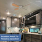 RV Ceiling Fan 12V 36" Brushed Nickel Finish