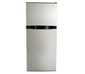 Stainless steel 10 cubic feet RV refrigerator front view.