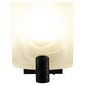 RV Wall Sconce Frosted White Textured Glass Satin Nickel Warm White Light