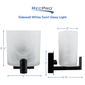 RV Wall Sconce Frosted White Textured Glass Satin Nickel Warm White Light