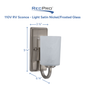 RV Side Wall Sconce Light Satin Nickel Frosted Glass 110V