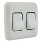 White RV 2 gang SPST switch.