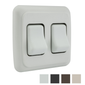White RV 2 gang SPST switch.