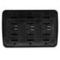 Black RV 3 gang SPST switch back view.