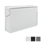 White RV exterior power outlet cover plate.