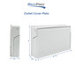White RV exterior power outlet cover plate measurements.