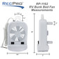 RV 12V DC Bunk Bed Fan with LED Reading Lamp