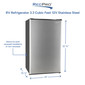 RV Refrigerator 3.3 Cubic Feet 12V Stainless Steel
