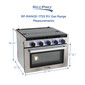 Stainless steel 17" gas range measurements.